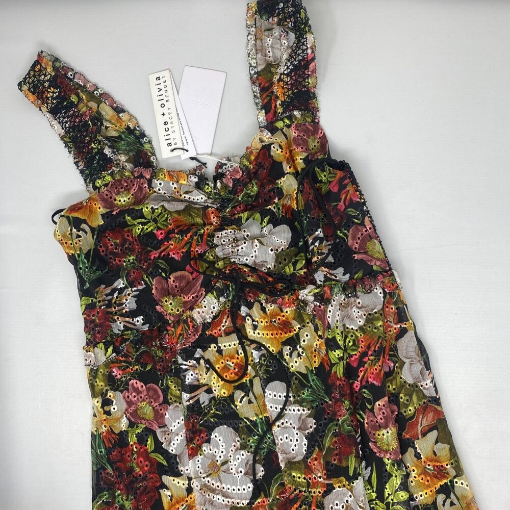 Alice + Olivia Rue Godet Maxi Dress 4 NWT $695 - Picture 7 of 11